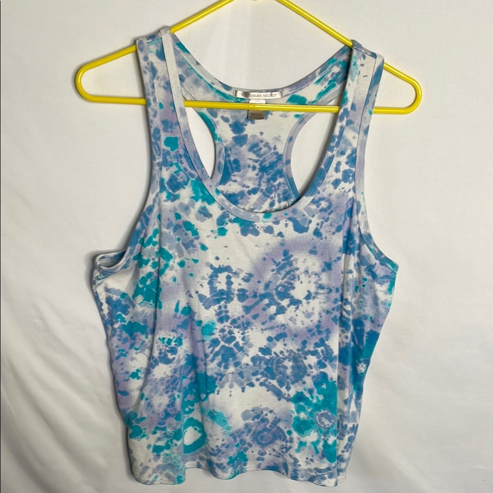 Victoria's Secret Blue and Green Relaxed Sleeveless Razorback  Tank Top